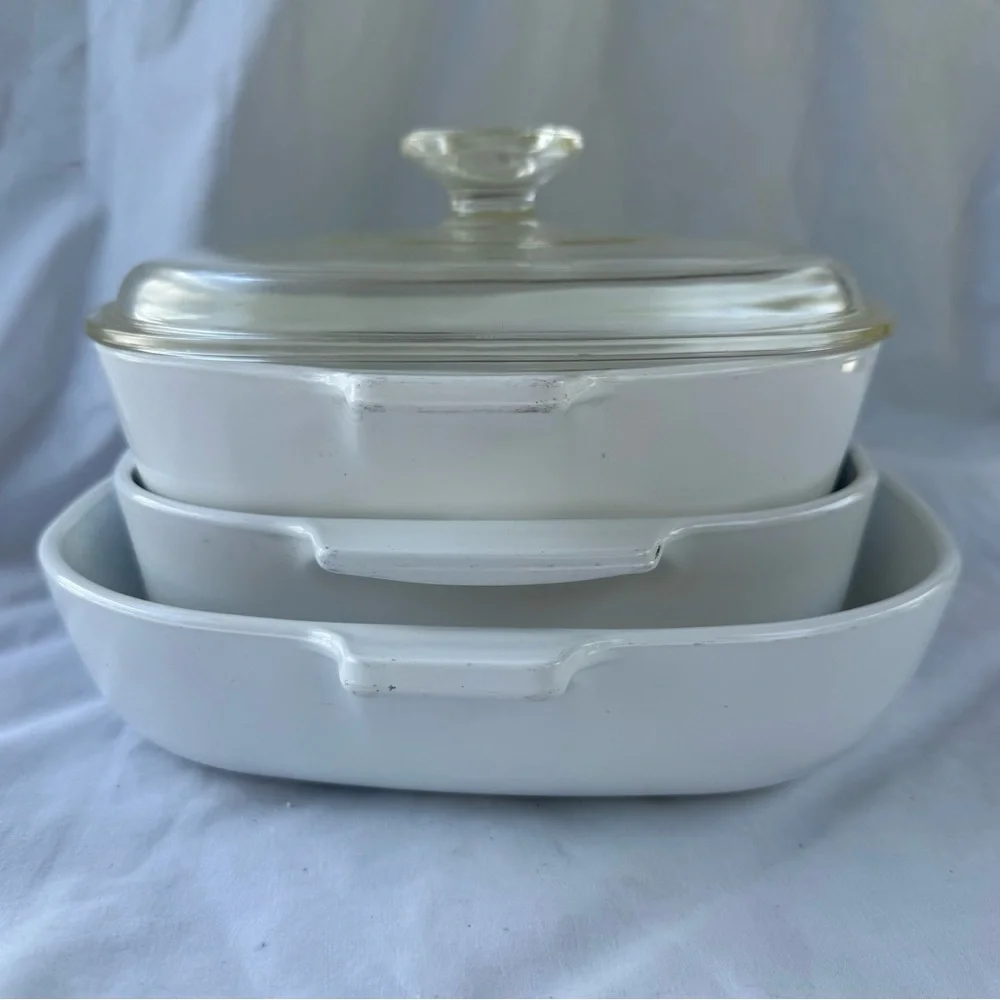 VTG CorningWare Blue Cornflower Casserole Dish Set of 3 with Lid P-10-B A-2-B